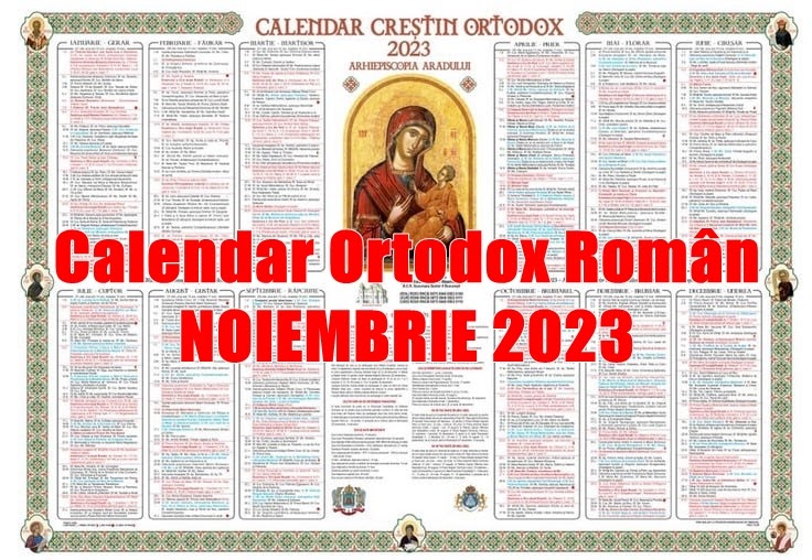 Calendar Creștin Ortodox Român Noiembrie 2023 Calendar 2023